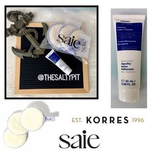 NIP Saie 3 Pack Beauty Rounds + Deluxe Sz Korres Greek Yogurt Cleanser